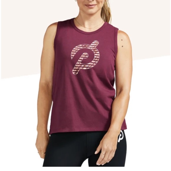 NWT Peloton Studio Side Slit Muscle Tank (Red) - Picture 1 of 7
